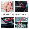 Stainless steel long distance car emergency Key Hook tool O-handle kit 20-piece wedge airbag wrench combination tool