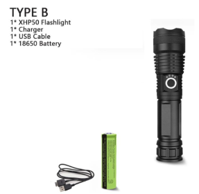 XHP70.2 Powerful Usb Led Flashlight (Option: P50+18650-UK)