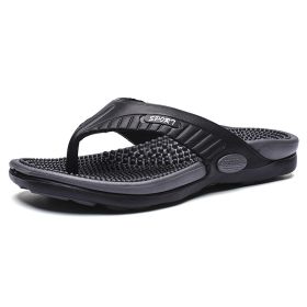 Men's flip-flops; breathable beach shoes; massage soles; men's sandals (colour: red, size: 40)