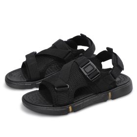 Men Beach Sandals 2022 Summer Man Fashion Sandals Outdoor Casual Slipper Comfortable Hiking Sandal High Quality Breathable Shoes (Color: Black golden, size: 39)