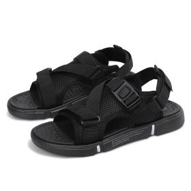 Men Beach Sandals 2022 Summer Man Fashion Sandals Outdoor Casual Slipper Comfortable Hiking Sandal High Quality Breathable Shoes (Color: Black white, size: 39)