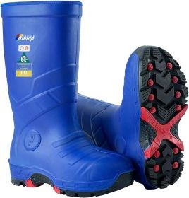 Men's S5 Safety Boots With Composite Toe Waterproof Insulated PU Work Boots CSA ASTM F2413-18 Acid & Oil Resistant (Color: Blue, size: 13)