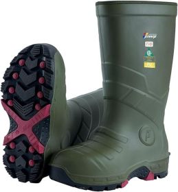 Men's S5 Safety Boots With Composite Toe Waterproof Insulated PU Work Boots CSA ASTM F2413-18 Acid & Oil Resistant (Color: Green, size: 8)