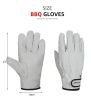 Outdoor picnic BBQ gloves camping fire barbecue cowhide heat insulation thickening wear pigskin breathable labor protection gloves